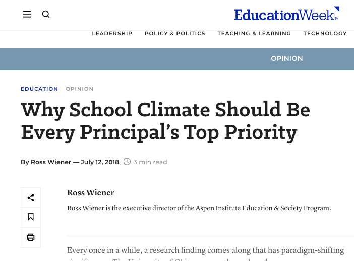 Why School Climate Should Be Every Principal’s Top Priority
